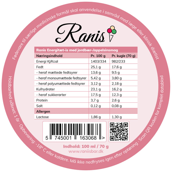Ranis Erdbeer-Orange Energiespeiseeis
